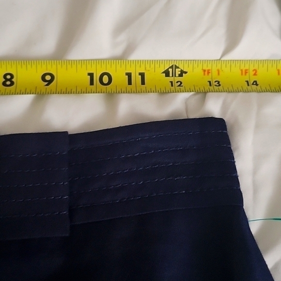 Kate SPADE NEW YORK BOW ACCENTS KNEE LENGTH NAVY & GOLD SKIRT SIZE 2 - Picture 7 of 8